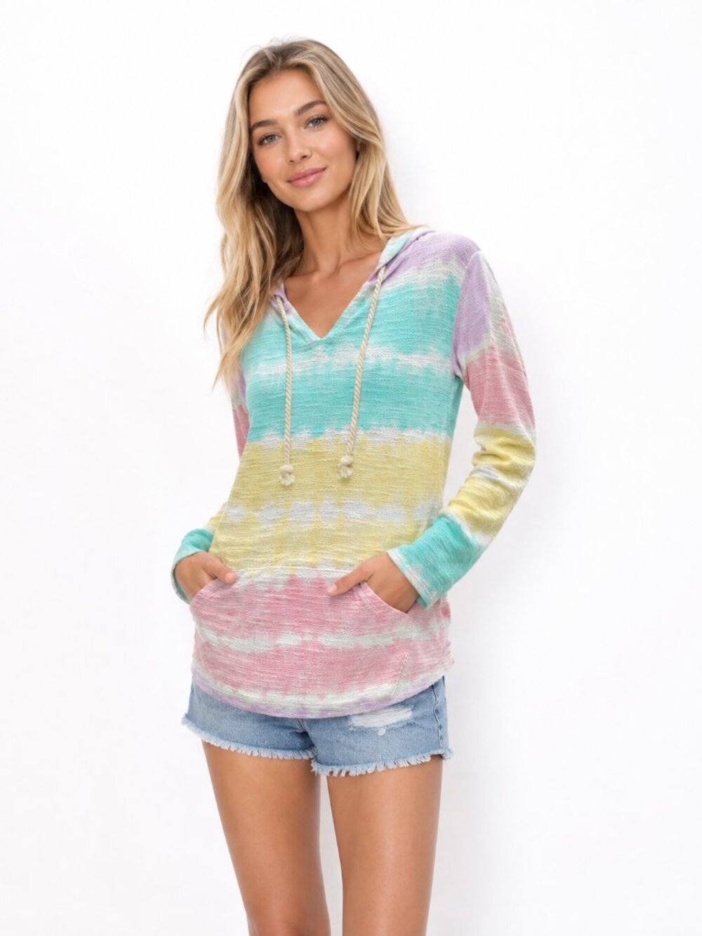 NWT Dreamsicle Pastel Tie Dye Hoodie Sweater Small